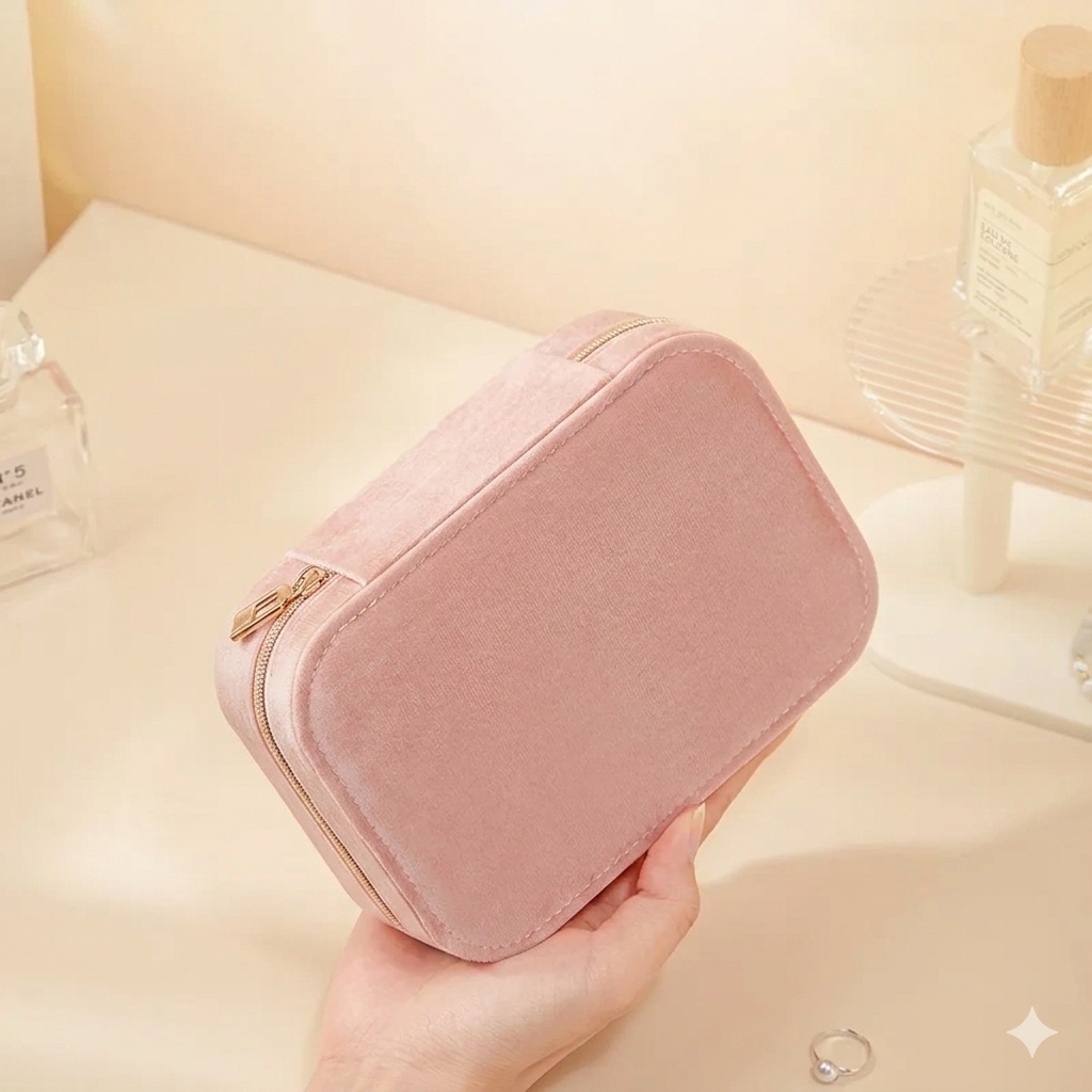 Ecrin à bijoux Flanelle - Rose poudré
